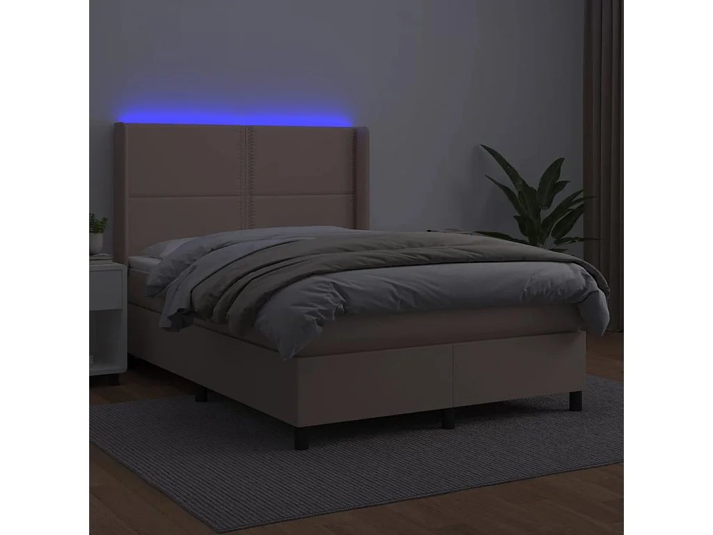 Sommier à lattes de lit matelas LED Cappuccino 140x200