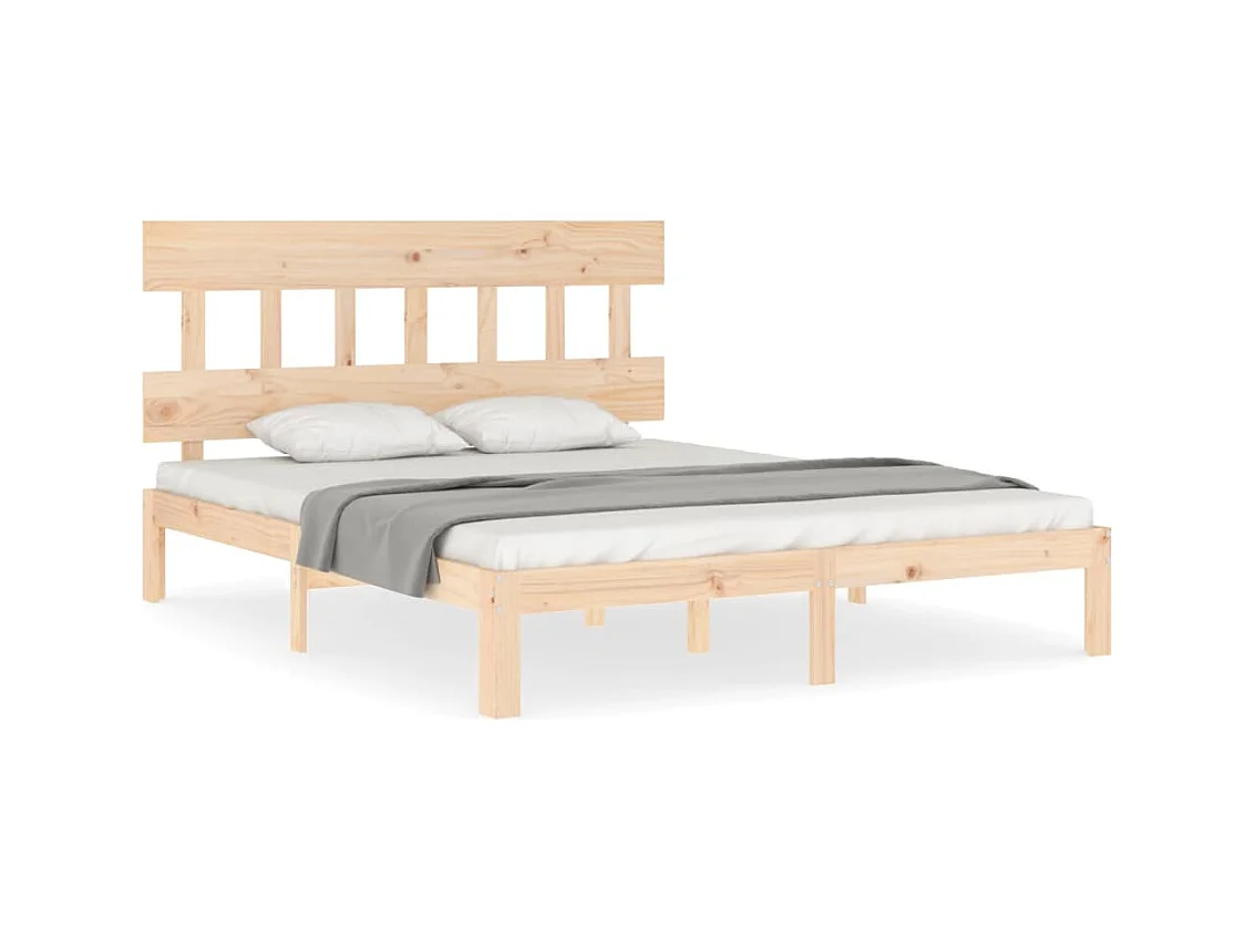 Cadre de lit avec tête de lit 160x200 bois massif