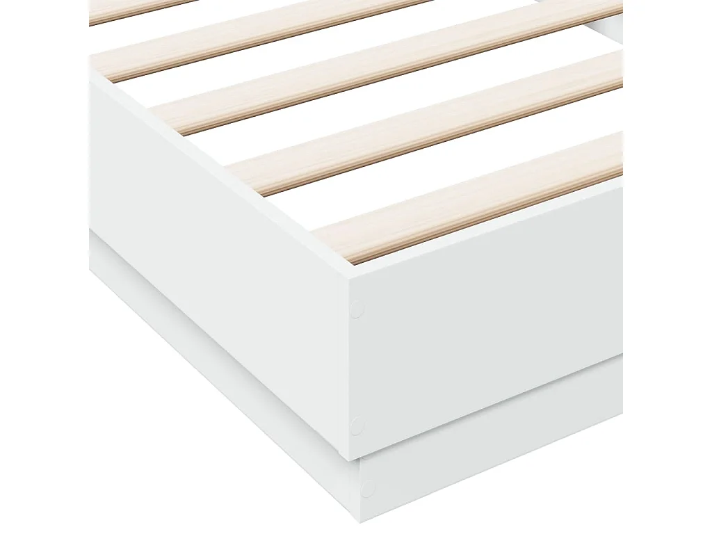 Cadre de lit blanc 90x200 bois d'ingénierie