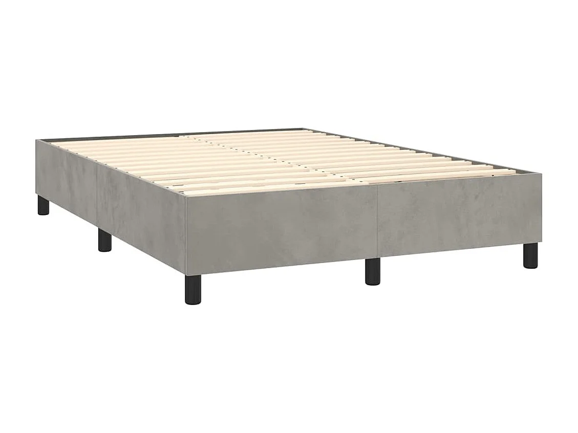 Sommier à lattes de lit avec matelas LED Gris clair 140x200