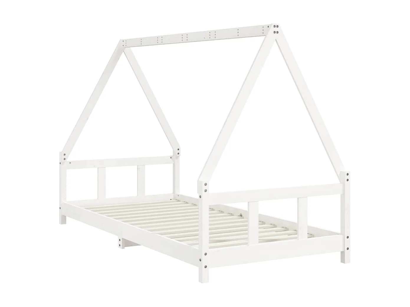 Cadre de lit pour enfants blanc 90x200 bois de pin massif