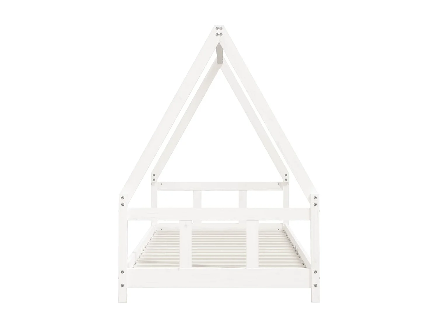 Cadre de lit pour enfants blanc 90x200 bois de pin massif