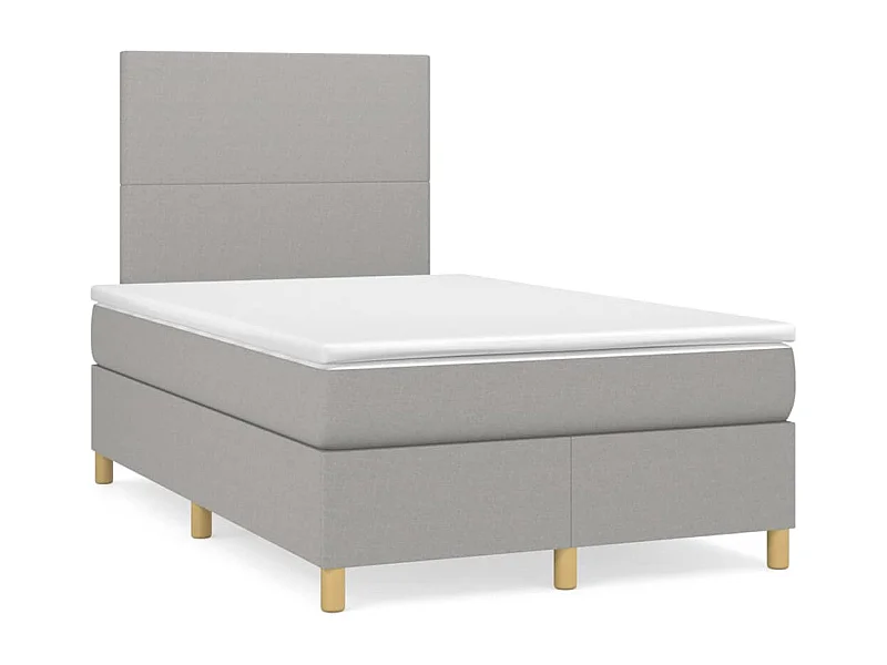 Sommier à lattes de lit matelas LED gris clair 120x190 tissu