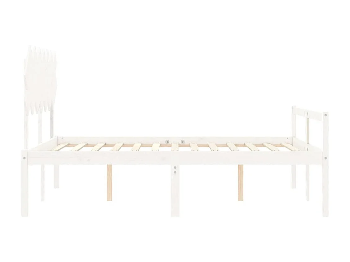 Seniorenbed met hoofdbord massief hout wit