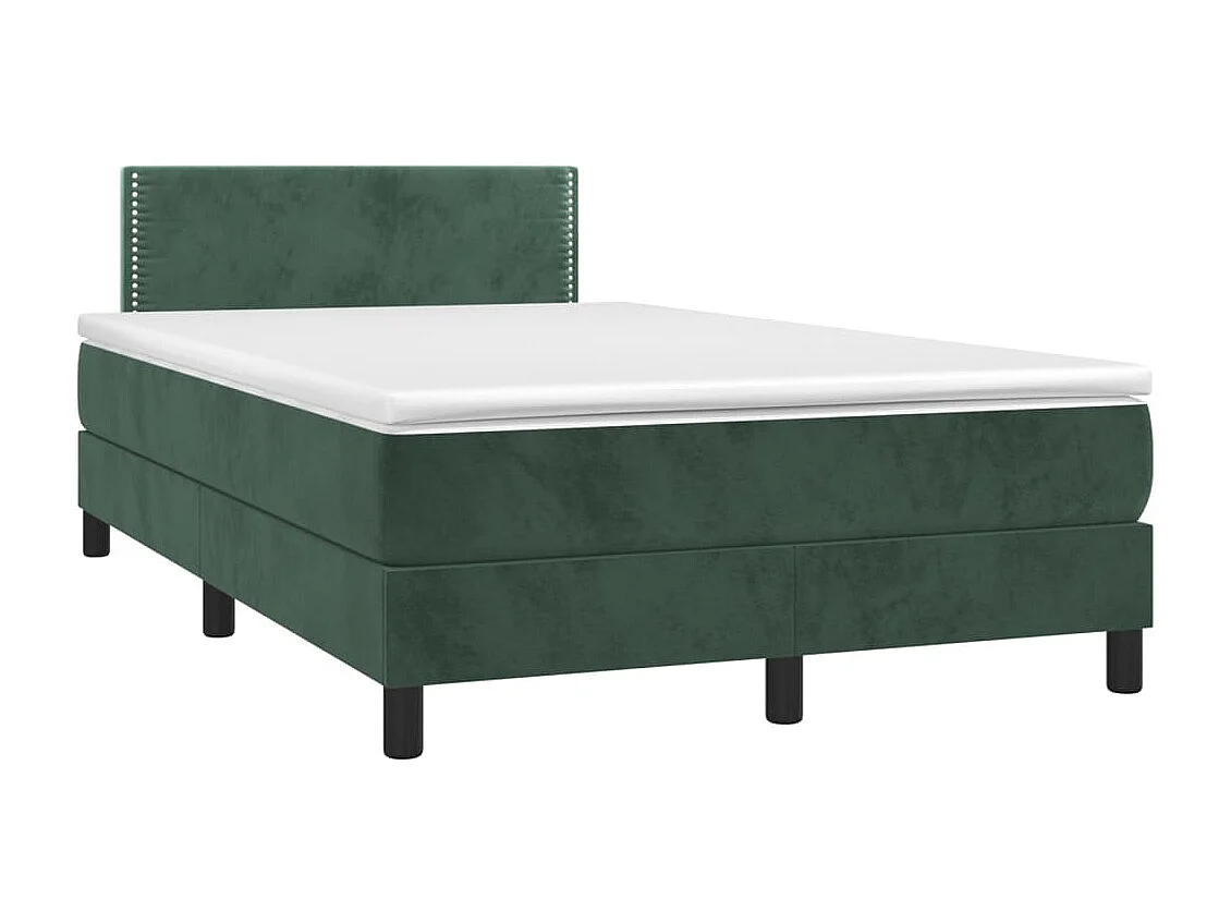 Sommier à lattes de lit avec matelas LED Vert foncé 120x200