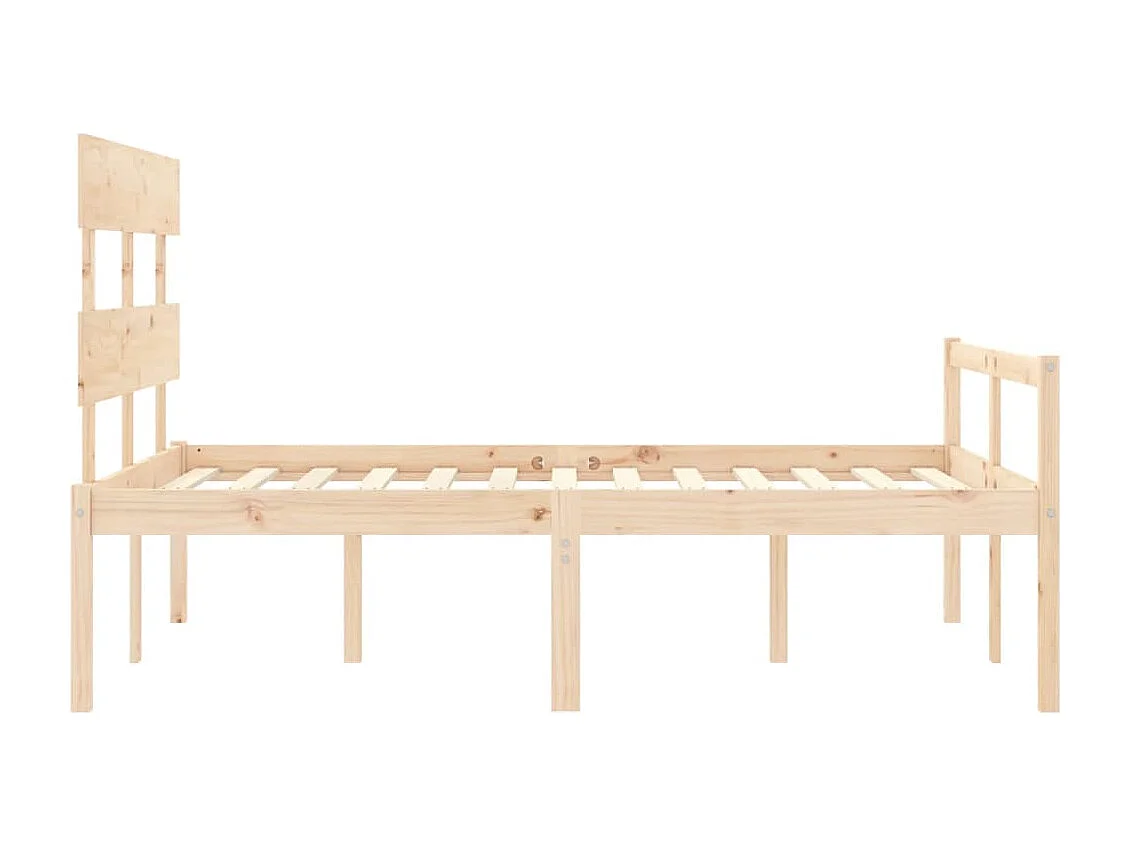 Lit pour personne âgée et tête de lit 140x190 bois massif