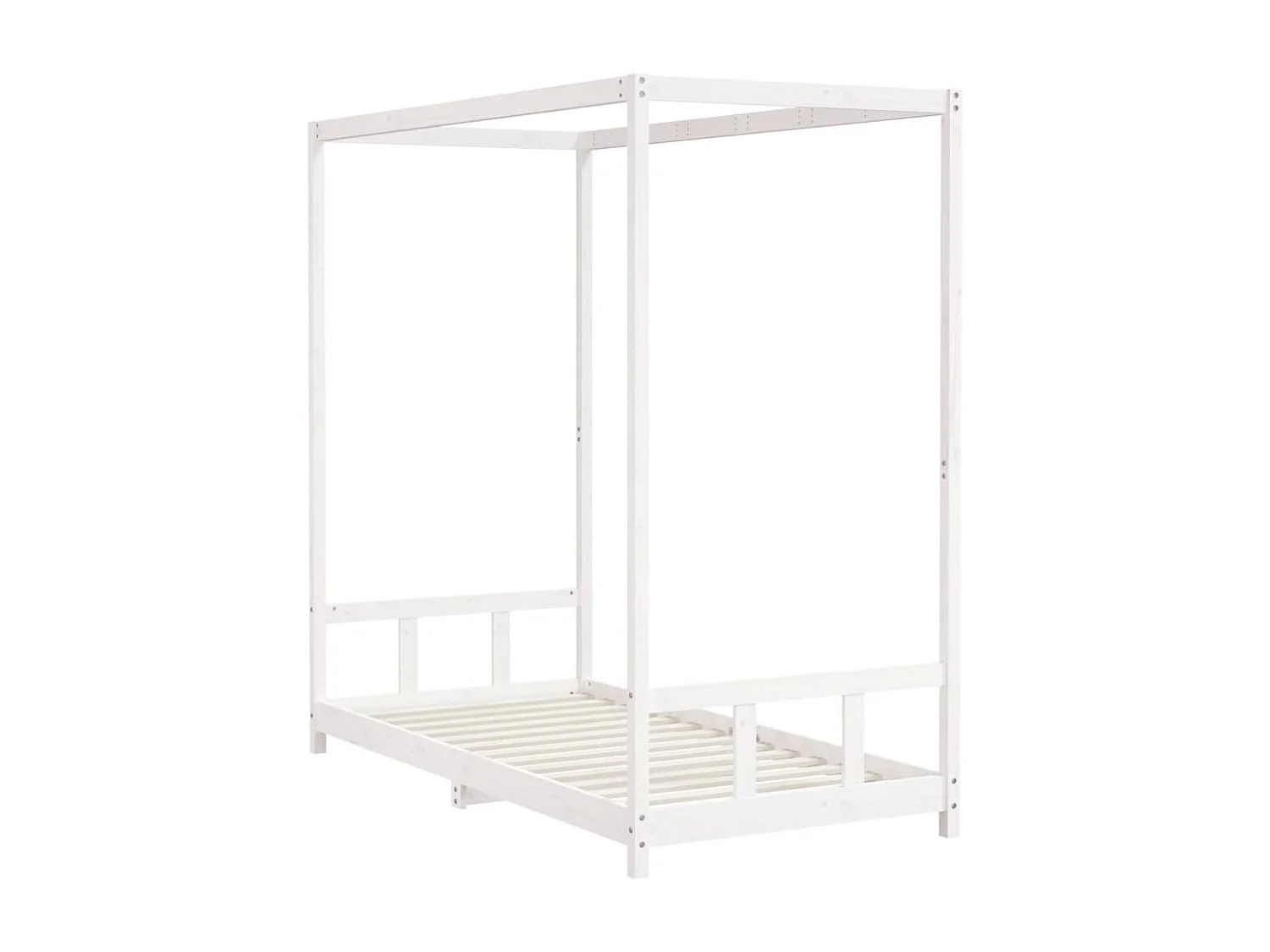 Cadre de lit pour enfants blanc 90x190 bois de pin massif