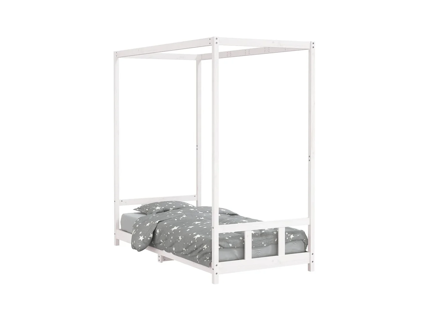 Cadre de lit pour enfants blanc 90x190 bois de pin massif
