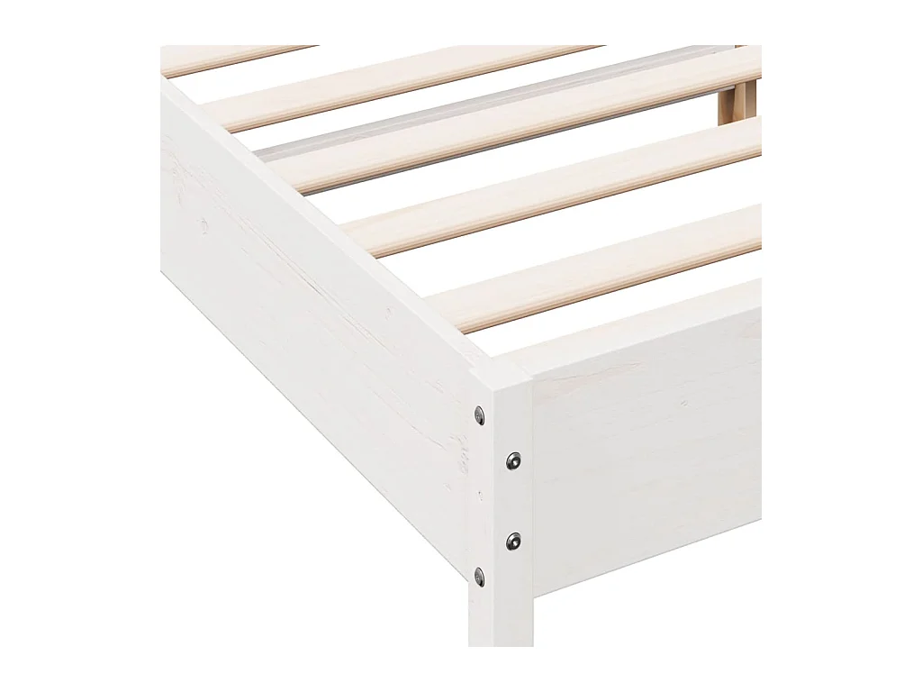 Cadre de lit avec tête de lit blanc 120x200 bois pin massif