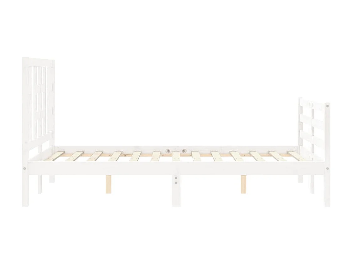 Cadre de lit avec tête de lit blanc 120x200 bois massif