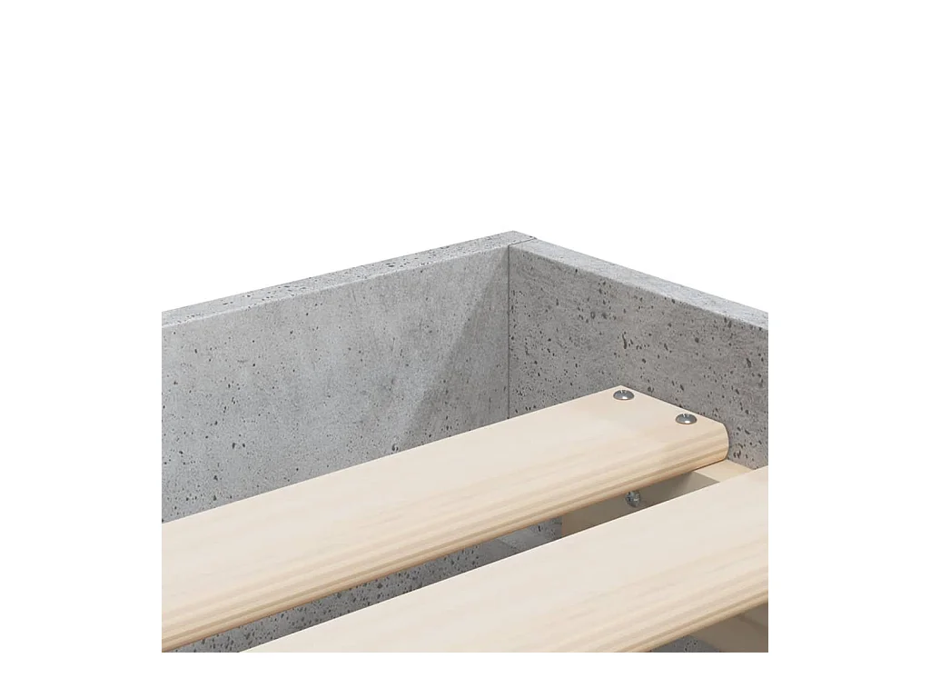 Cama con cajones madera de ingeniería gris hormigón 75x190 cm