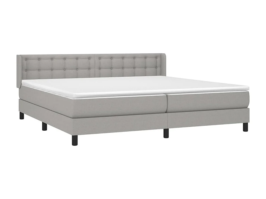 Lit à sommier tapissier avec matelas Gris clair 200x200 Tissu