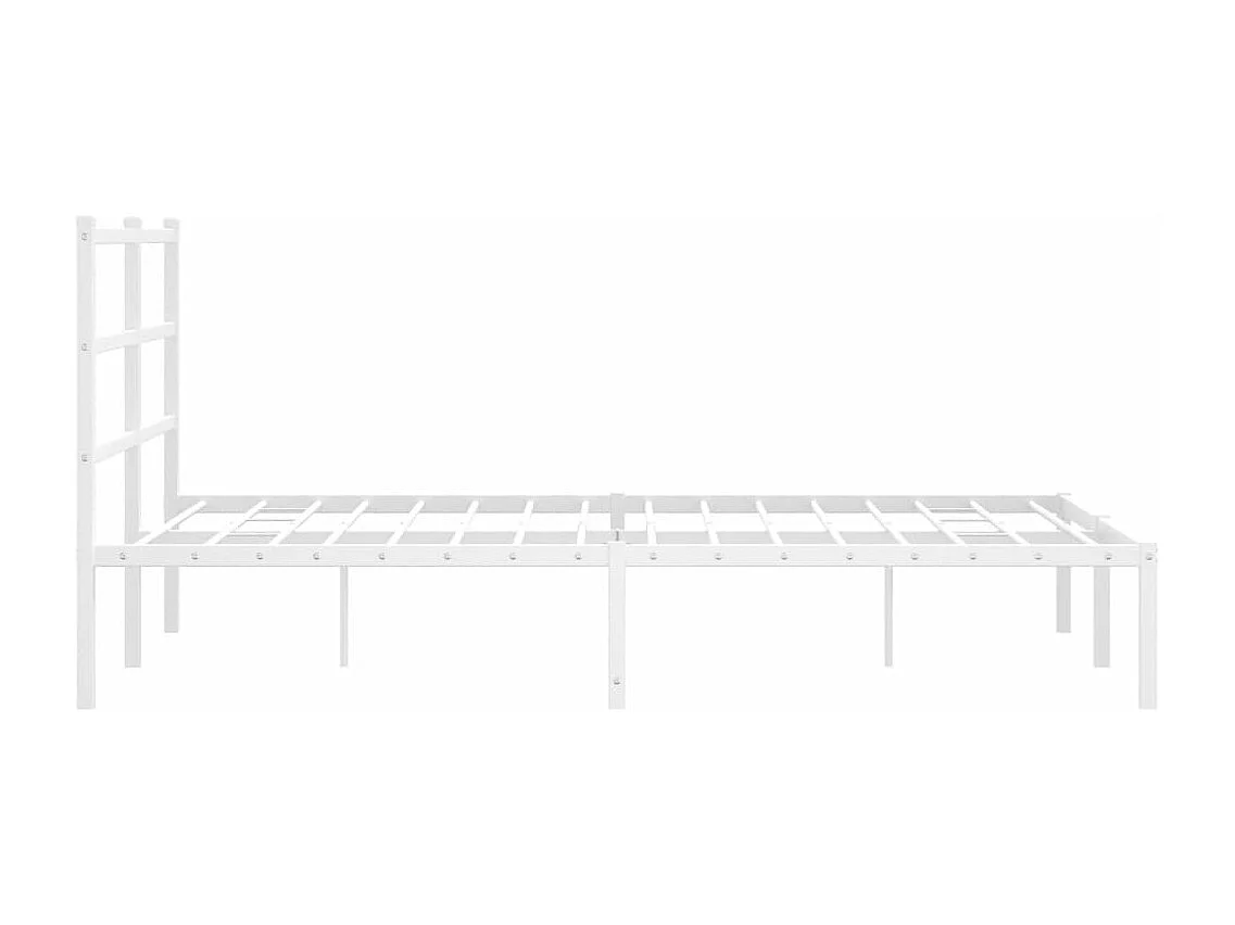 Cadre de lit métal avec tête de lit blanc 135x190