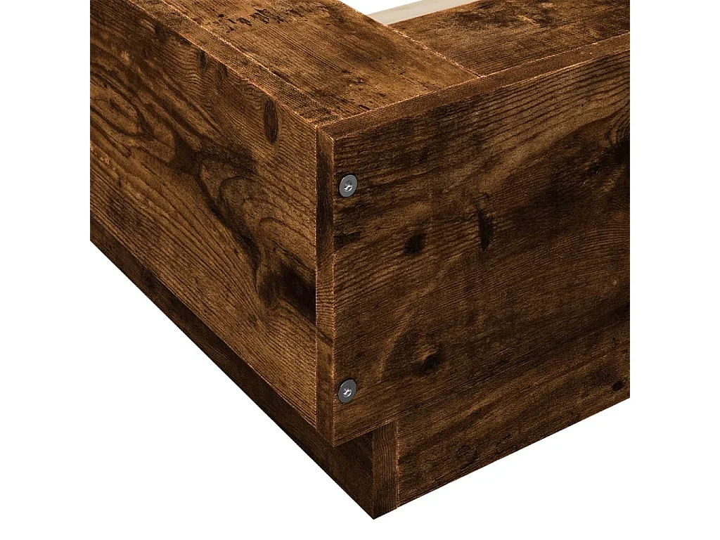 Cadre de lit chêne fumé 120x190 bois d'ingénierie