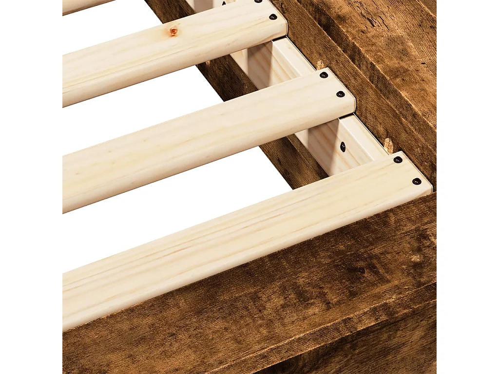 Cadre de lit chêne fumé 120x190 bois d'ingénierie