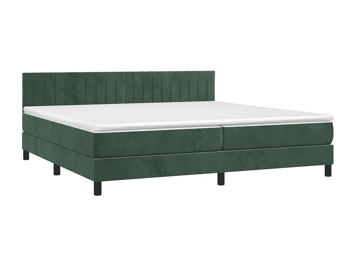 Sommier à lattes de lit avec matelas LED Vert foncé 200x200