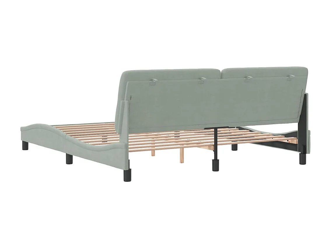 Bedframe met hoofdeinde fluweel lichtgrijs 180x200 cm