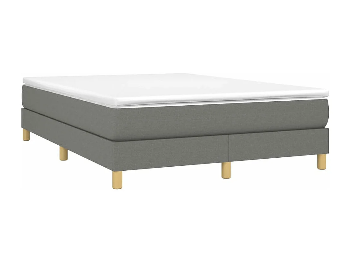 Sommier à lattes de lit avec matelas Gris foncé 140x190 Tissu