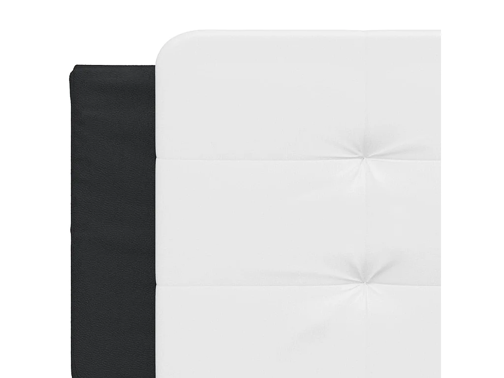 Lit avec matelas noir et blanc 160x200 similicuir