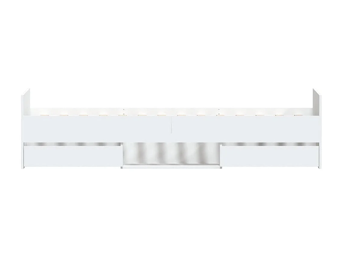 Cadre de lit avec tête de lit-pied de lit blanc 90x190