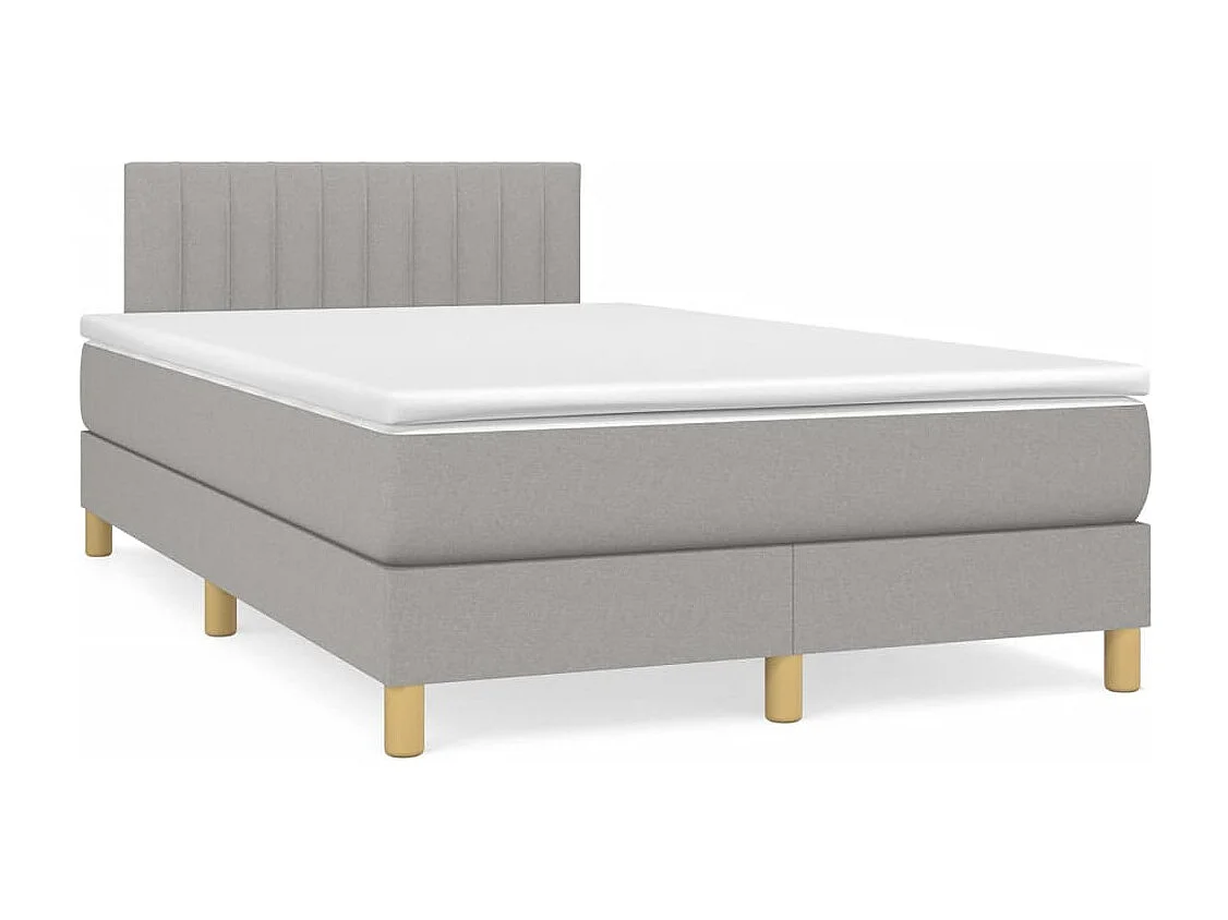 Sommier à lattes de lit matelas LED gris clair 120x190 tissu