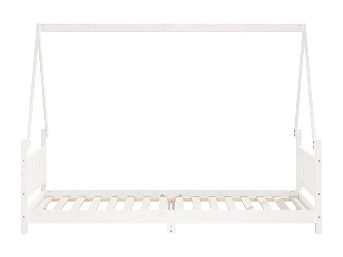 Cadre de lit pour enfants blanc 90x200 bois de pin massif