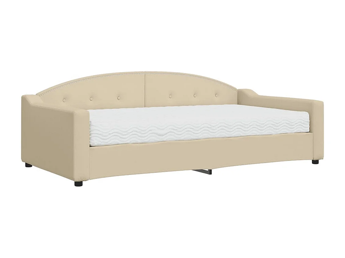 Lit de jour avec matelas crème 100x200 tissu