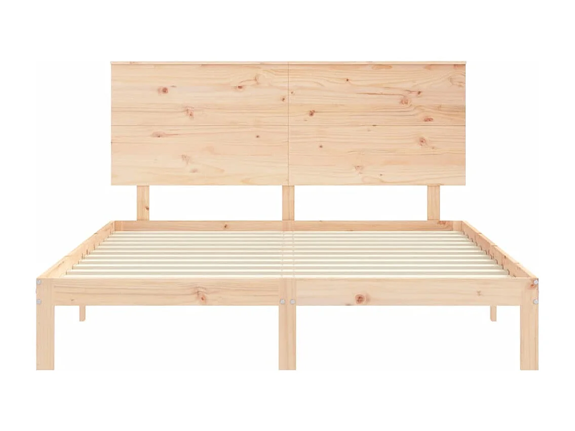 Cadre de lit avec tête de lit king size bois massif