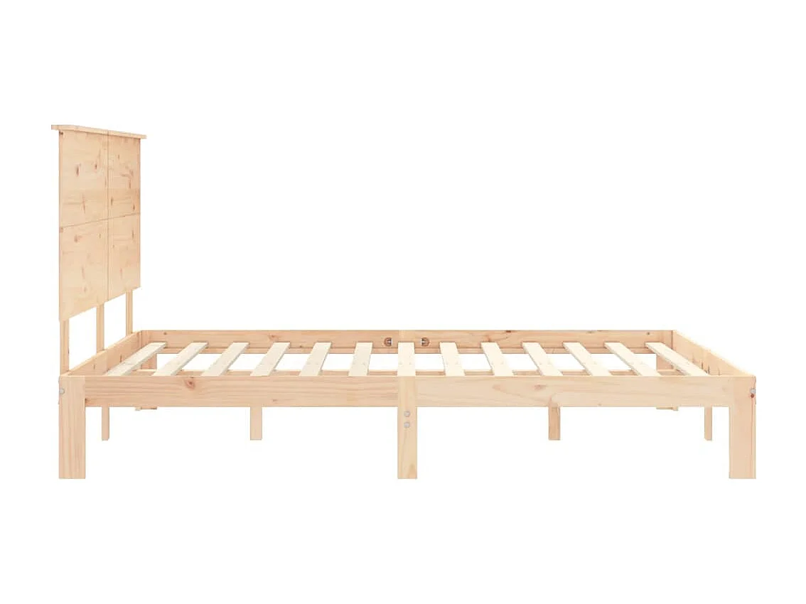 Cadre de lit avec tête de lit king size bois massif