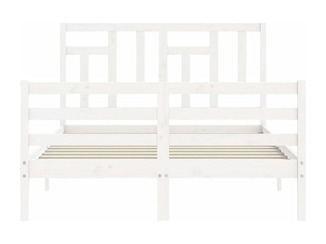 Cadre de lit avec tête de lit blanc 120x200 bois massif