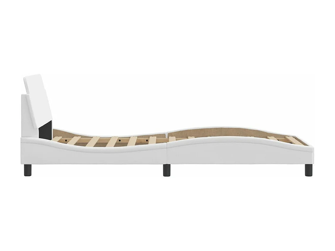 Cadre de lit avec tête de lit Blanc 90x200 Similicuir