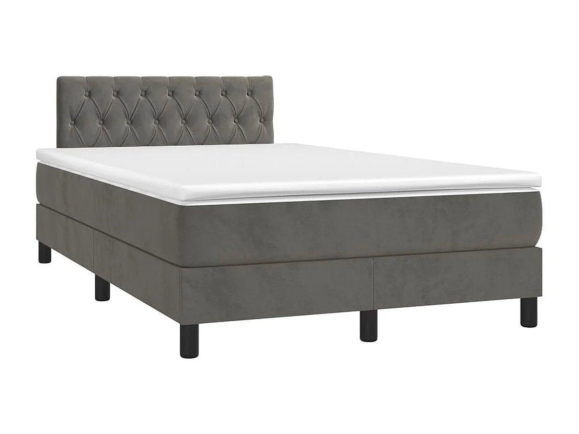 Sommier à lattes de lit avec matelas LED Gris foncé 120x200