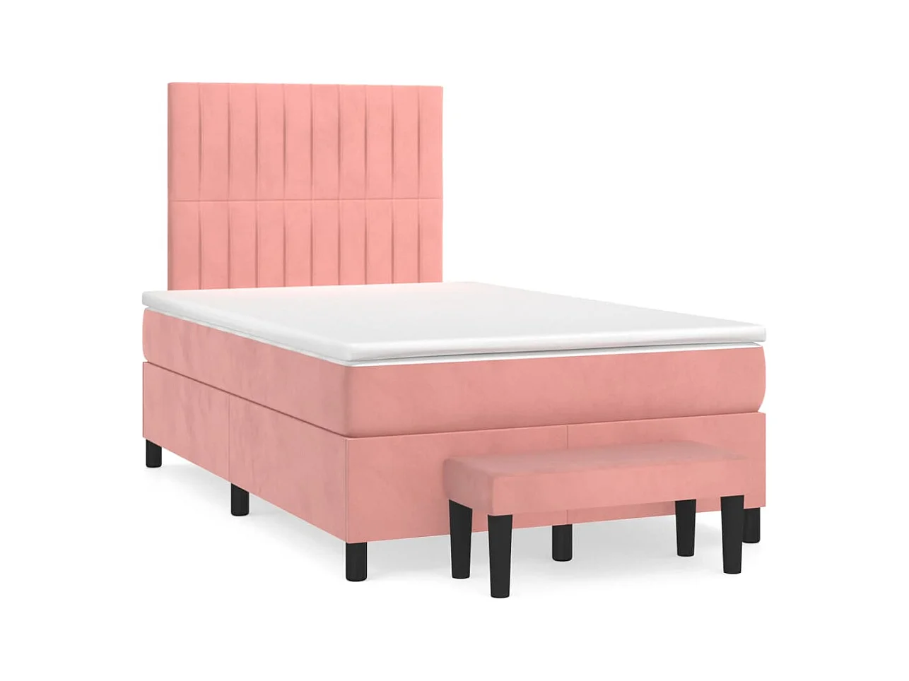 Sommier à lattes de lit avec matelas Rose 120x200 Velours