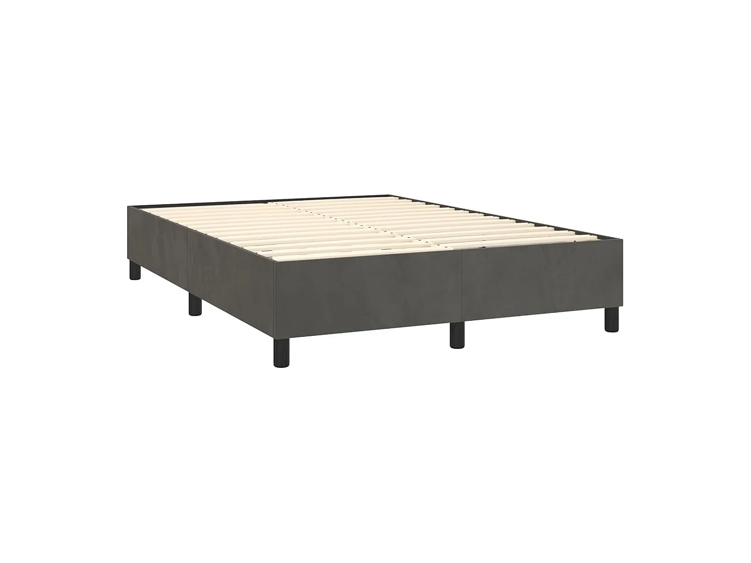 Sommier à lattes de lit avec matelas LED Gris foncé 140x200
