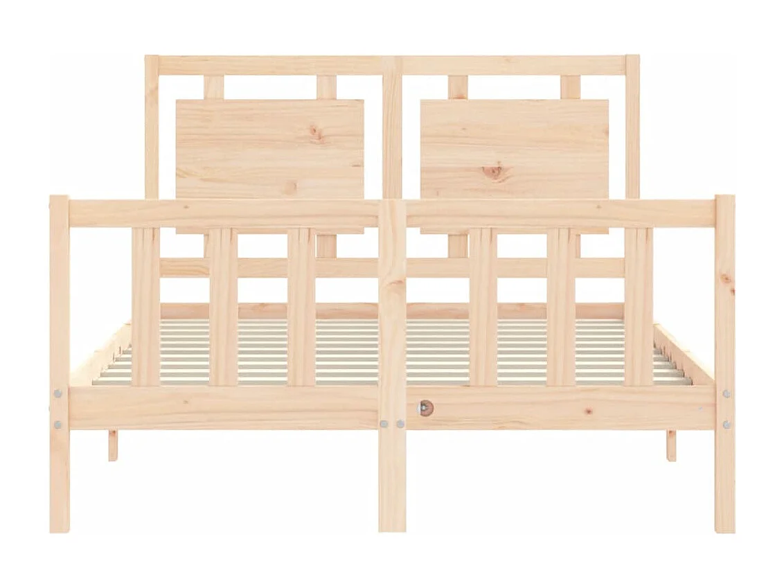 Cadre de lit avec tête de lit 120x200 bois massif