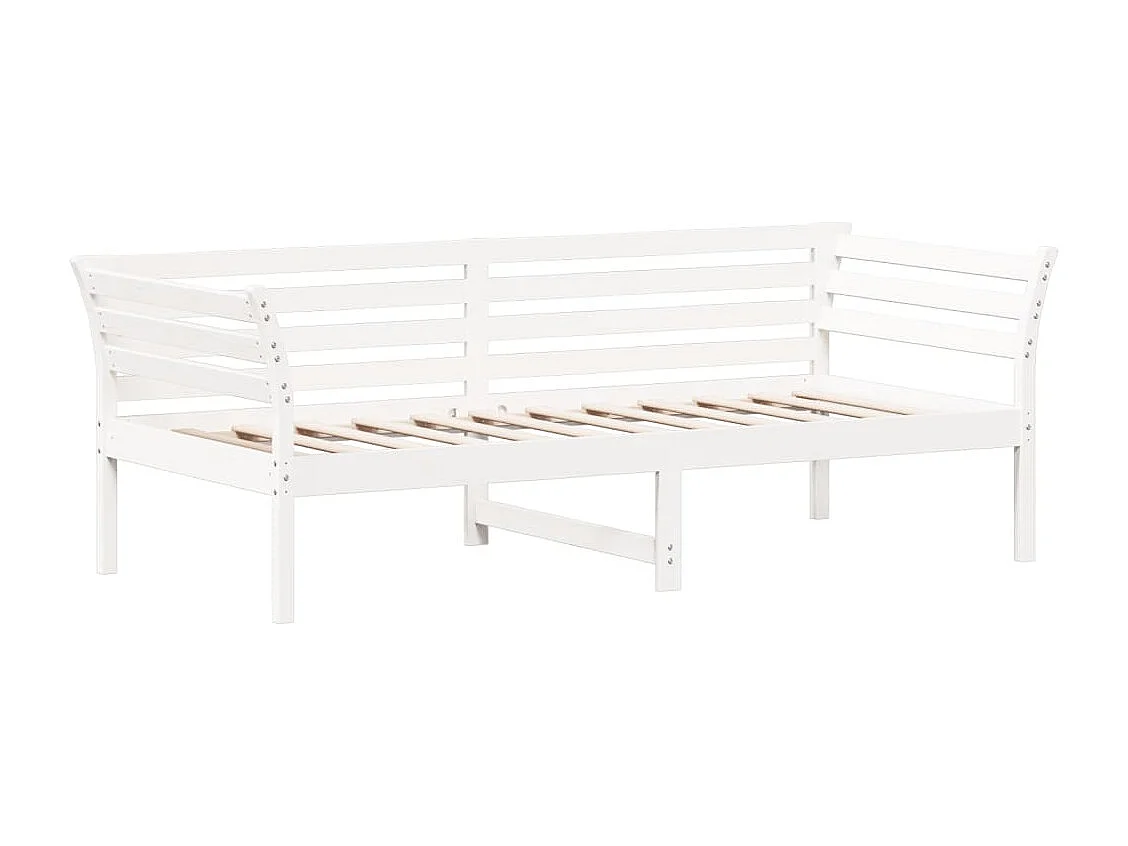 Lit de jour Blanc 80x200 Bois de pin massif