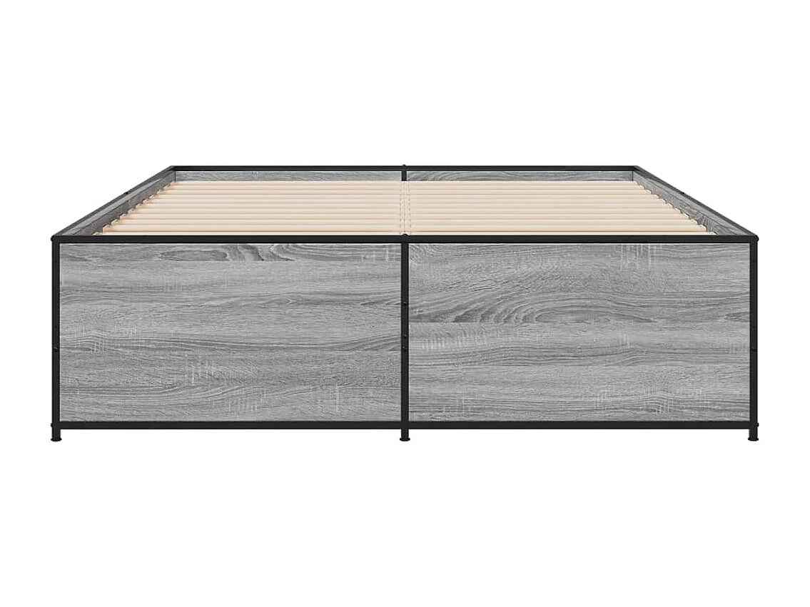 Cadre de lit sonoma gris 120x190 bois d'ingénierie et métal