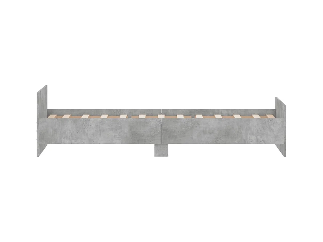 Bedframe bewerkt hout betongrijs 75x190 cm