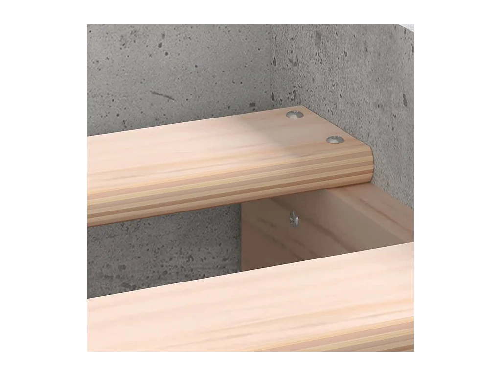 Bedframe bewerkt hout betongrijs 75x190 cm