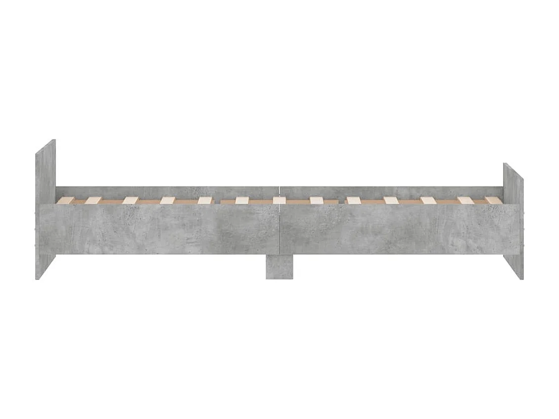 Cadre de lit gris béton 75x190 petit simple bois d'ingénierie