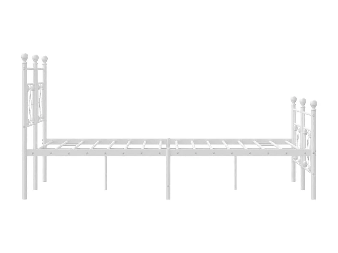Cadre de lit métal avec tête de lit-pied de lit blanc 160x200