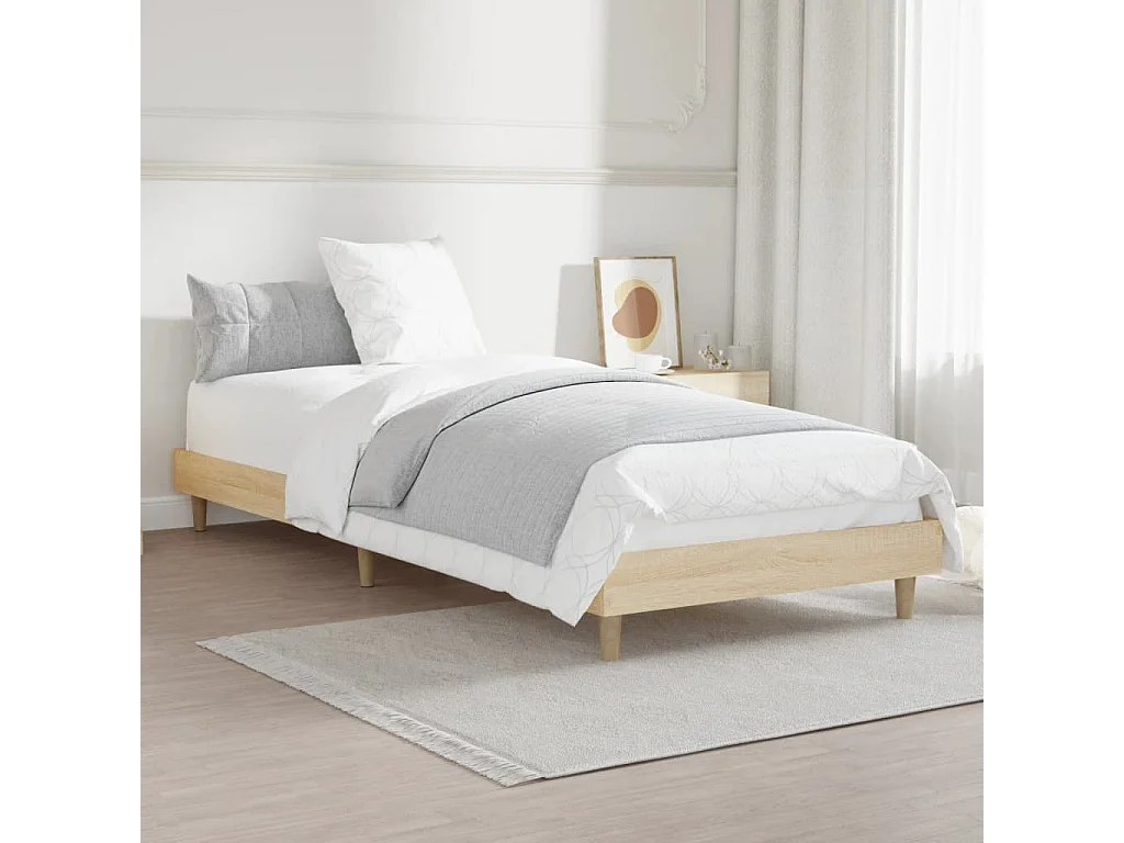 Cadre de lit chêne sonoma 75x190 bois d'ingénierie