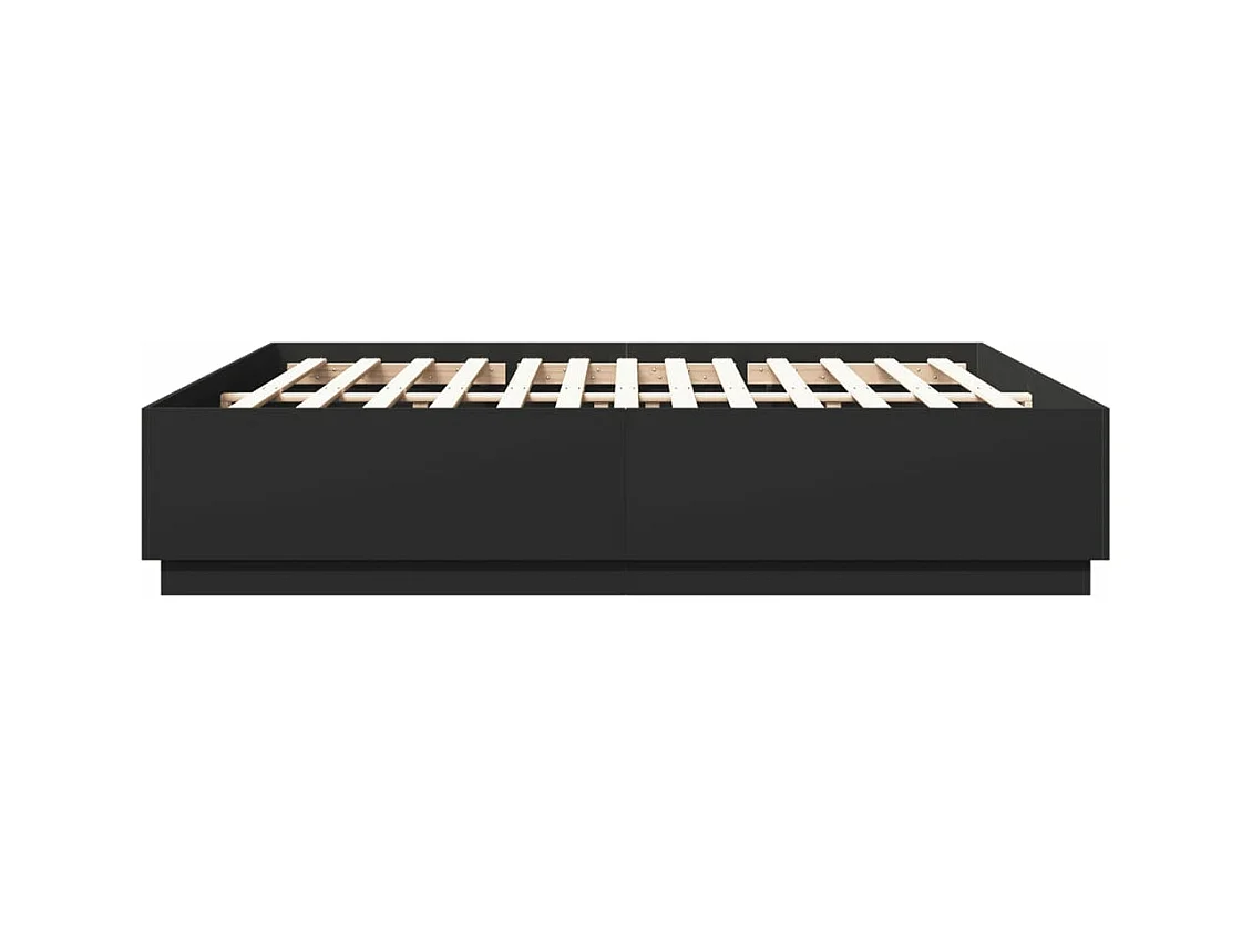 vidaXL Estructura de cama madera de ingeniería negra 200x200 cm