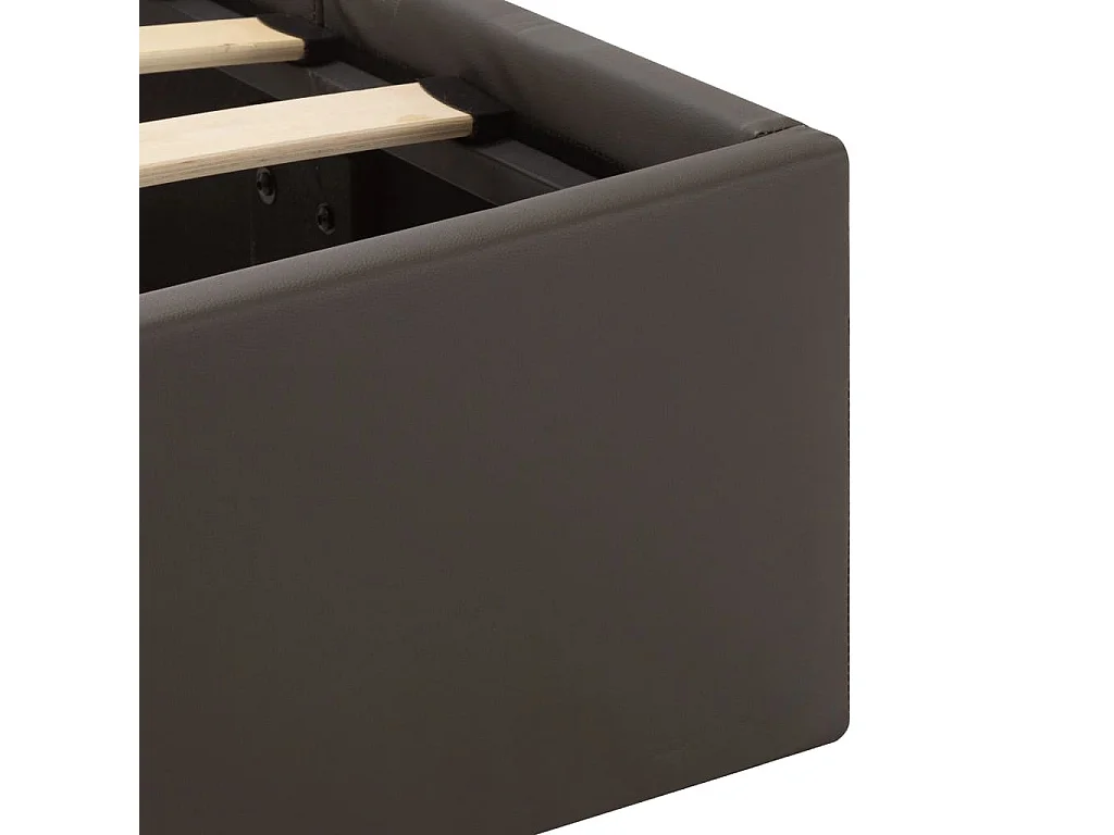 Lit à rangement avec LED Gris Similicuir 160x200