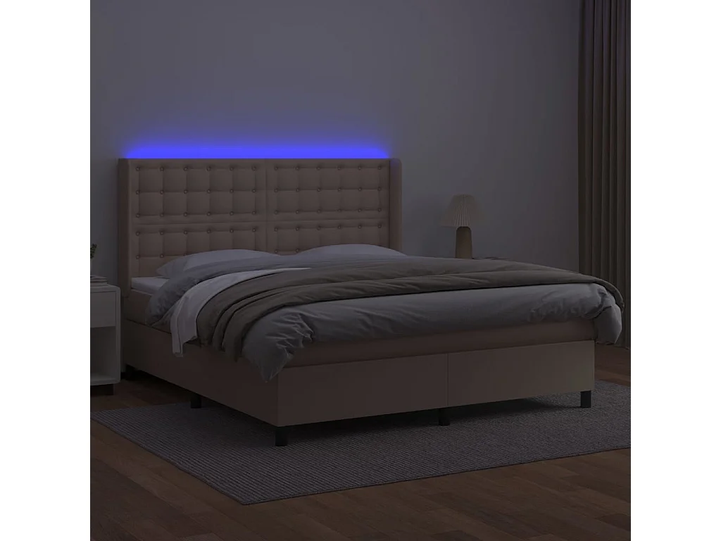 Sommier à lattes de lit matelas LED Cappuccino 160x200