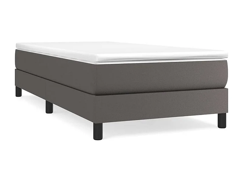 Sommier à lattes de lit avec matelas Gris 90x190 Similicuir