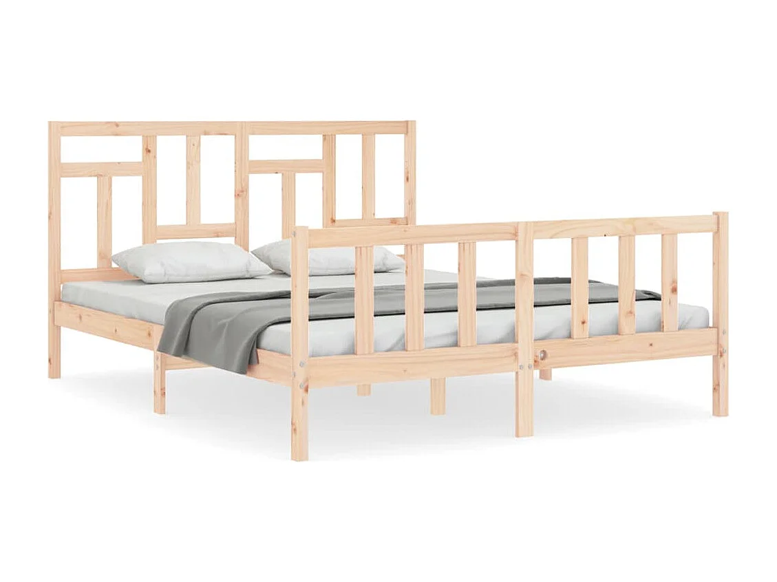 Cadre de lit avec tête de lit 160x200 bois massif