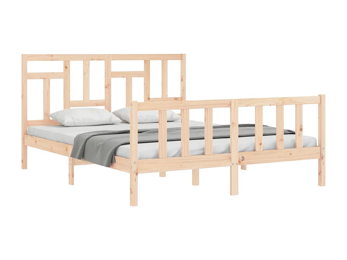 Cadre de lit avec tête de lit 160x200 bois massif