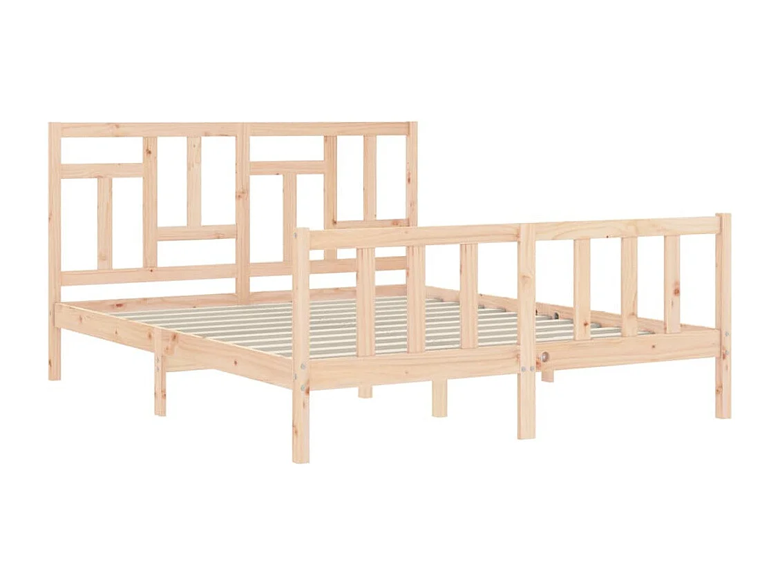 Cadre de lit avec tête de lit 160x200 bois massif