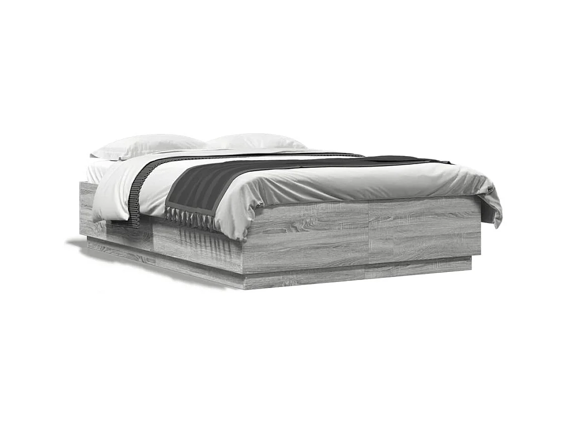 Cadre de lit sonoma gris 160x200 bois d'ingénierie